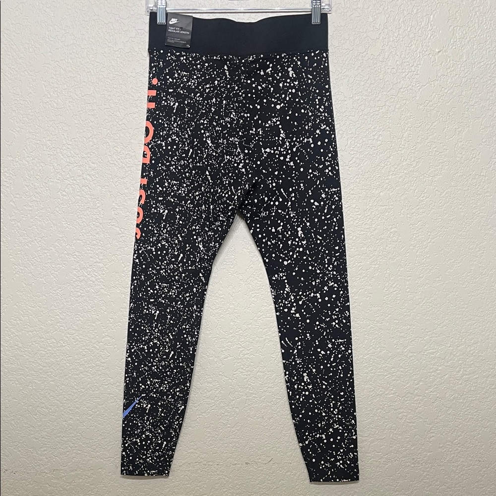 Nike JUST DO IT Women’s Medium Black Speckled Leggings - Picture 10 of 10